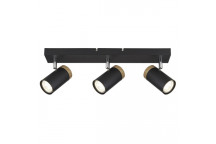 S412/3 3LIGHT SPOT 3XGU10 BLACK / WOOD FINISH