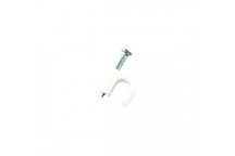 CABLE CLIP RND 14MM WHT/100