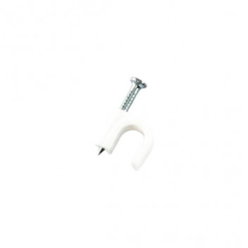 CABLE CLIP RND 8MM WHT/100