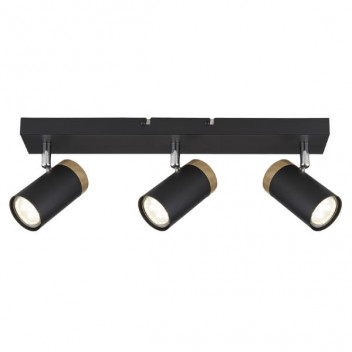 S412/3 3LIGHT SPOT 3XGU10 BLACK / WOOD FINISH