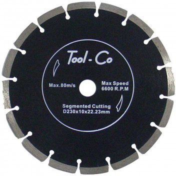 TOOL-CO BLACK DRY CUTTING  DIAMOND DISC 230MM    BS230TCA