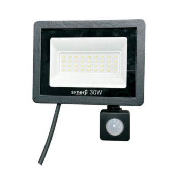 FLOODLIGHT LED 30W PIR DOB 6000K (SYNERJI)