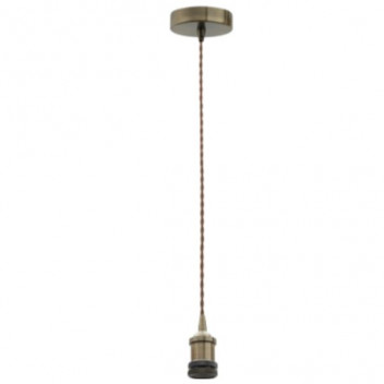 PEN542 ANTIQUE HOLDER E27  PENDANT + CORD