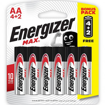 ENERGIZER LR06 (AA) /4+2 FREE BKUCE91BP4T/2  MAX