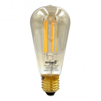 FILAMENT LED 4W ES ST19 LONG AMBER SYNERJI