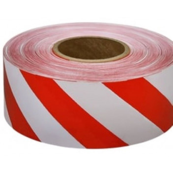 TAPE CHEV.BARR 75MM/1M (RED /WHT)(ROLL=500M)